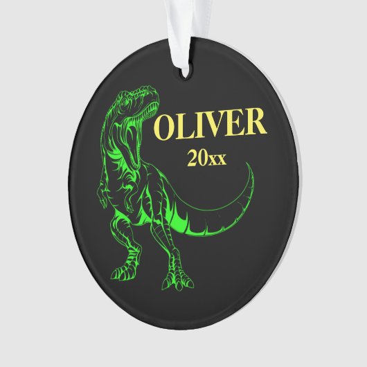 Gepersonaliseerde kerstversiering Dinosaur T-rex Ornament (voorkant)