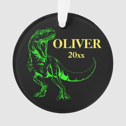 Gepersonaliseerde kerstversiering Dinosaur T-rex Ornament (voorkant)