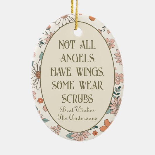 Gepersonaliseerde kerstversiering Frontline Keramisch Ornament (Achterkant)