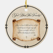 Gepersonaliseerde kerstversiering - "God zegene mi Keramisch Ornament (Achterkant)