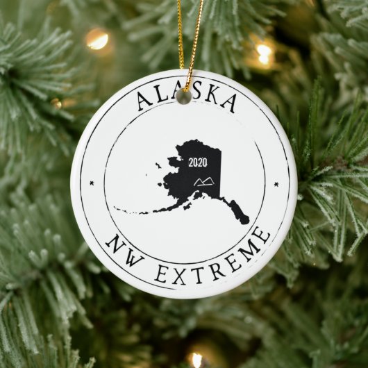 Gepersonaliseerde kerstversiering in Alaska Keramisch Ornament (Boom)