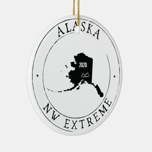 Gepersonaliseerde kerstversiering in Alaska Keramisch Ornament (Rechts)