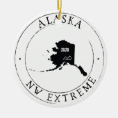 Gepersonaliseerde kerstversiering in Alaska Keramisch Ornament (Voorkant)
