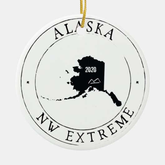 Gepersonaliseerde kerstversiering in Alaska Keramisch Ornament (Voorkant)