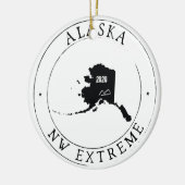 Gepersonaliseerde kerstversiering in Alaska Keramisch Ornament (Links)