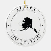 Gepersonaliseerde kerstversiering in Alaska Keramisch Ornament (Achterkant)