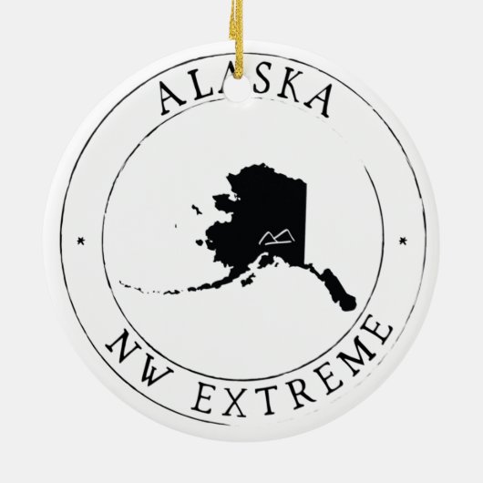 Gepersonaliseerde kerstversiering in Alaska Keramisch Ornament (Achterkant)