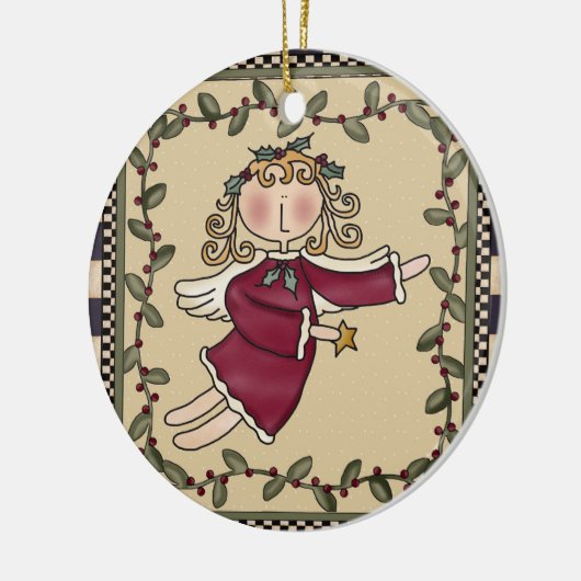 Gepersonaliseerde kerstversiering keramisch ornament (Links)