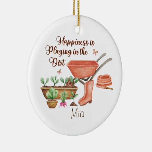 Gepersonaliseerde kerstversiering keramisch ornament (Rechts)