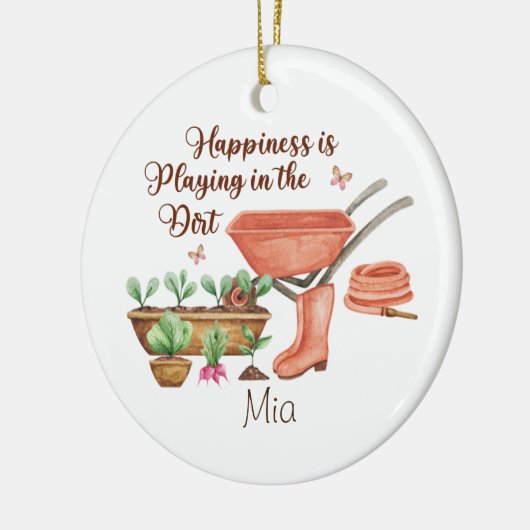 Gepersonaliseerde kerstversiering keramisch ornament (Links)