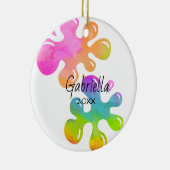 Gepersonaliseerde kerstversiering keramisch ornament (Rechts)