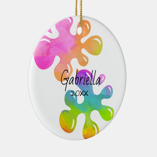 Gepersonaliseerde kerstversiering keramisch ornament (Rechts)