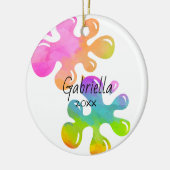 Gepersonaliseerde kerstversiering keramisch ornament (Links)