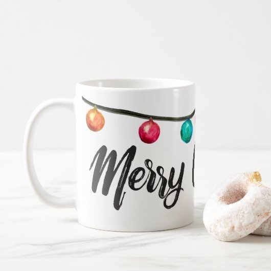 Gepersonaliseerde kerstversiering koffiemok (Met donut)