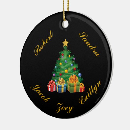 GEPERSONALISEERDE kerstversiering (maximaal 5 name Keramisch Ornament (Links)