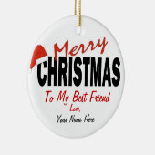 Gepersonaliseerde kerstversiering met beste vriend keramisch ornament (Rechts)
