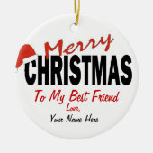 Gepersonaliseerde kerstversiering met beste vriend keramisch ornament (Voorkant)