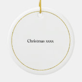 Gepersonaliseerde kerstversiering met eerste huwel keramisch ornament (Achterkant)