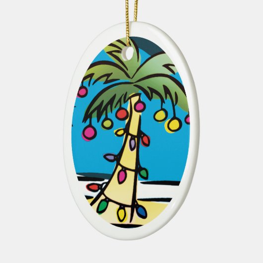 Gepersonaliseerde kerstversiering met heldere palm keramisch ornament (Links)