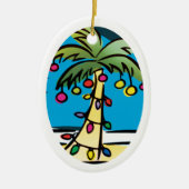 Gepersonaliseerde kerstversiering met heldere palm keramisch ornament (Voorkant)