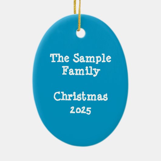 Gepersonaliseerde kerstversiering met heldere palm keramisch ornament (Achterkant)