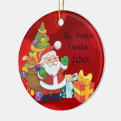 Gepersonaliseerde kerstversiering met kerstcadeaus keramisch ornament (Links)