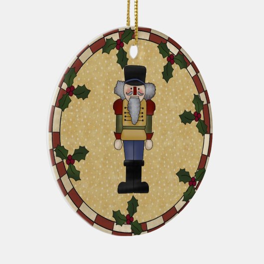 Gepersonaliseerde kerstversiering met Nutcracker Keramisch Ornament (Rechts)