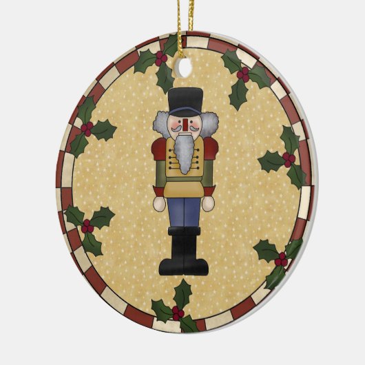 Gepersonaliseerde kerstversiering met Nutcracker Keramisch Ornament (Links)