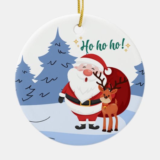Gepersonaliseerde kerstversiering met Sinterklaas Keramisch Ornament (Voorkant)