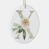 Gepersonaliseerde kerstversiering met uw initialen keramisch ornament (Rechts)