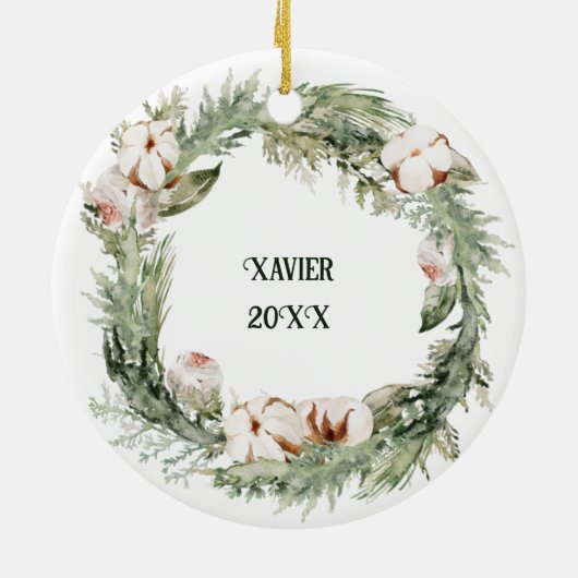 Gepersonaliseerde kerstversiering met uw initialen keramisch ornament (Achterkant)