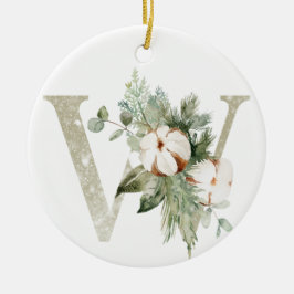 Gepersonaliseerde kerstversiering met uw initialen keramisch ornament