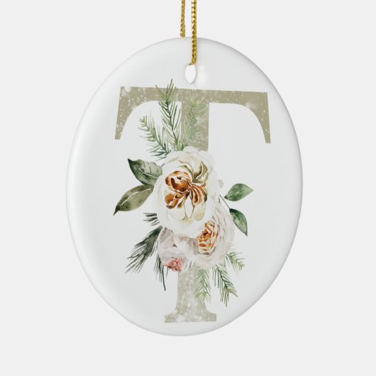 Gepersonaliseerde kerstversiering met uw initialen keramisch ornament (Rechts)