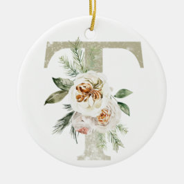 Gepersonaliseerde kerstversiering met uw initialen keramisch ornament