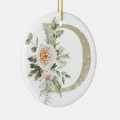 Gepersonaliseerde kerstversiering met uw initialen keramisch ornament (Rechts)