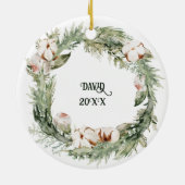 Gepersonaliseerde kerstversiering met uw initialen keramisch ornament (Achterkant)