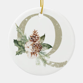 Gepersonaliseerde kerstversiering met uw initialen keramisch ornament