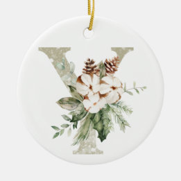 Gepersonaliseerde kerstversiering met uw initialen keramisch ornament