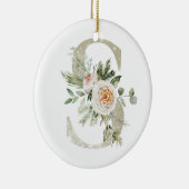 Gepersonaliseerde kerstversiering met uw initialen keramisch ornament (Rechts)