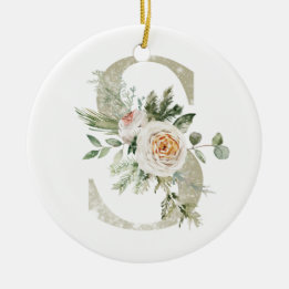 Gepersonaliseerde kerstversiering met uw initialen keramisch ornament