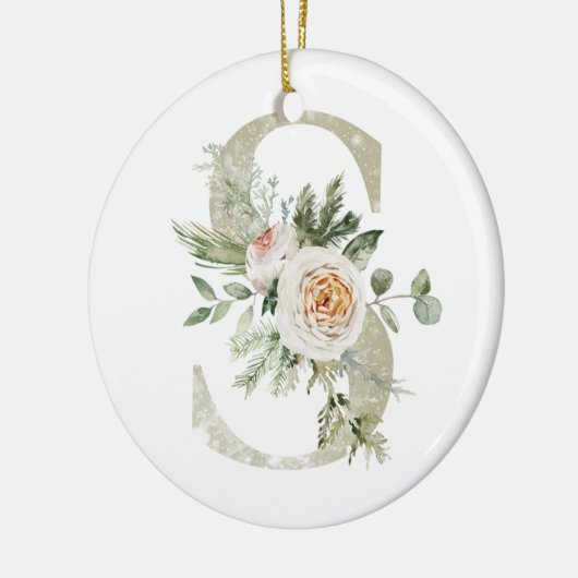 Gepersonaliseerde kerstversiering met uw initialen keramisch ornament (Links)