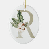 Gepersonaliseerde kerstversiering met uw initialen keramisch ornament (Rechts)