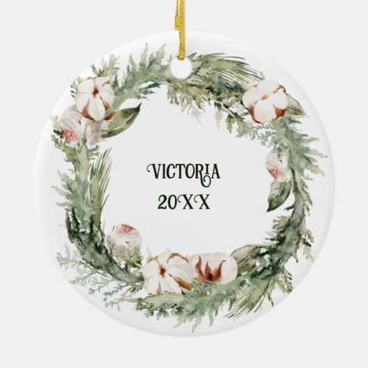 Gepersonaliseerde kerstversiering met uw initialen keramisch ornament (Achterkant)