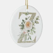 Gepersonaliseerde kerstversiering met uw initialen keramisch ornament (Rechts)