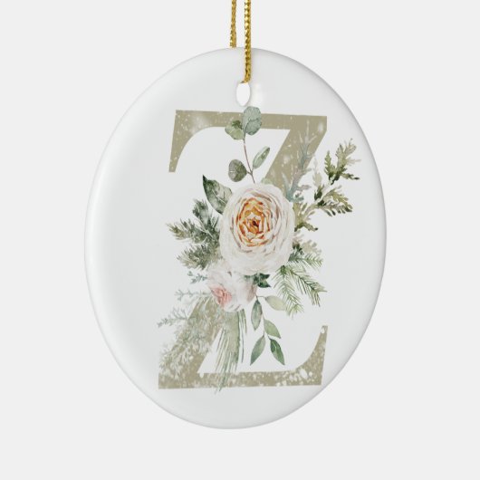 Gepersonaliseerde kerstversiering met uw initialen keramisch ornament (Rechts)