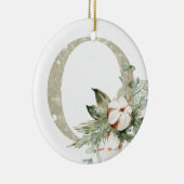 Gepersonaliseerde kerstversiering met uw initialen keramisch ornament (Rechts)