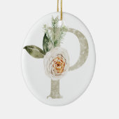 Gepersonaliseerde kerstversiering met uw initialen keramisch ornament (Rechts)