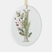 Gepersonaliseerde kerstversiering met uw initialen keramisch ornament (Rechts)