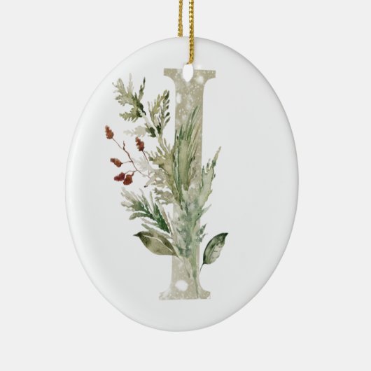 Gepersonaliseerde kerstversiering met uw initialen keramisch ornament (Rechts)