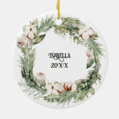 Gepersonaliseerde kerstversiering met uw initialen keramisch ornament (Achterkant)